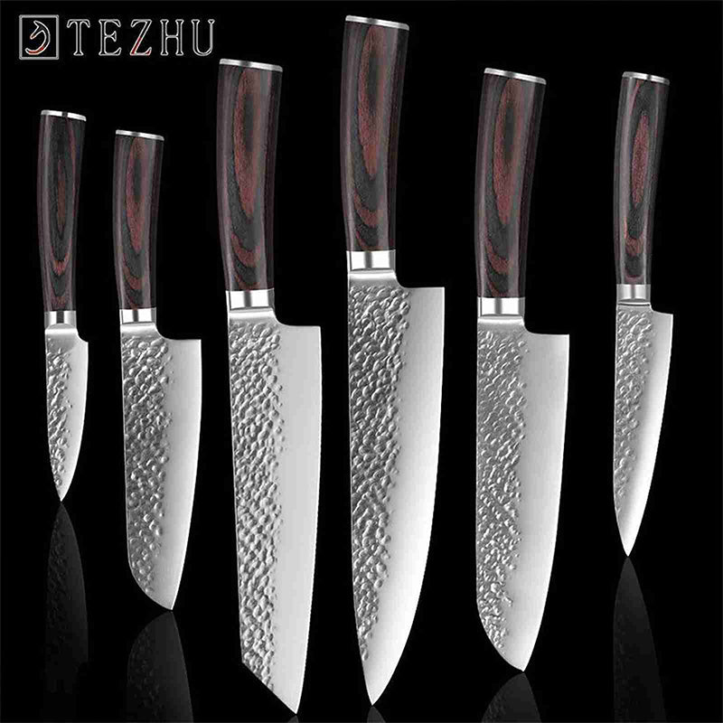 VINNAR Chef Knife,Professional Kitchen Knives 8 inch Japanese Stainless  Steel Meat Cleaver Colored Solid Wood Handle