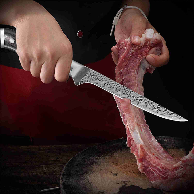 BLACK SAMURAI DAMASCUS STAINLESS STEEL 10-PIECE CHEF'S  KNIFE SET