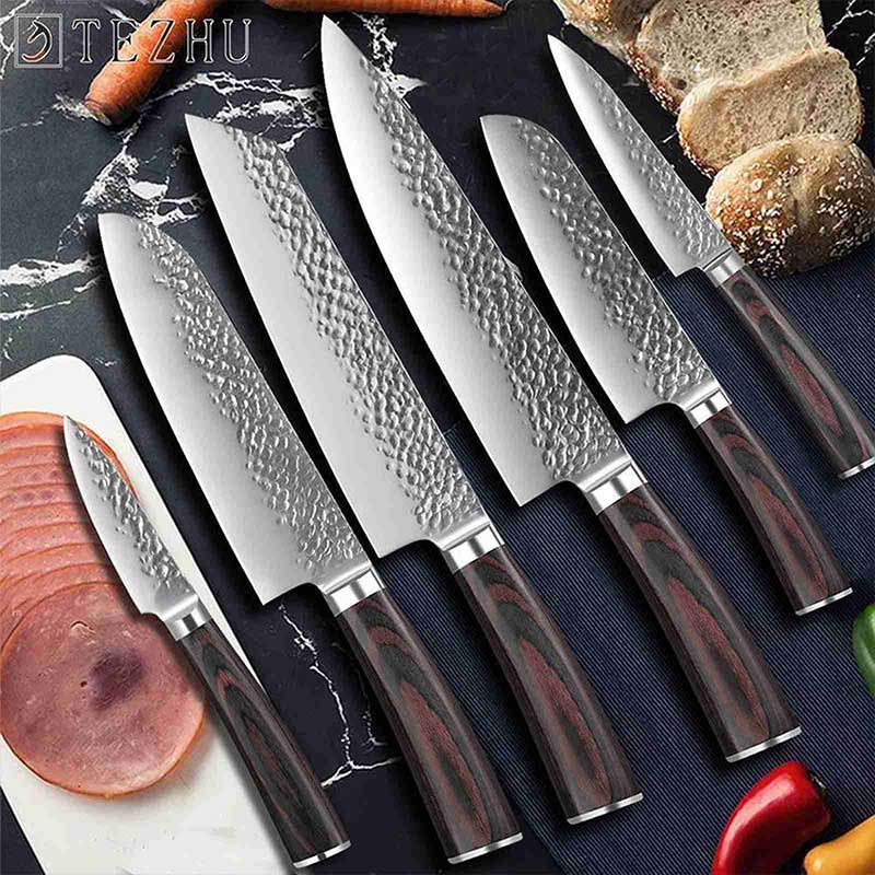 Hammered Stainless Steel Series - 6-piece Knife Set