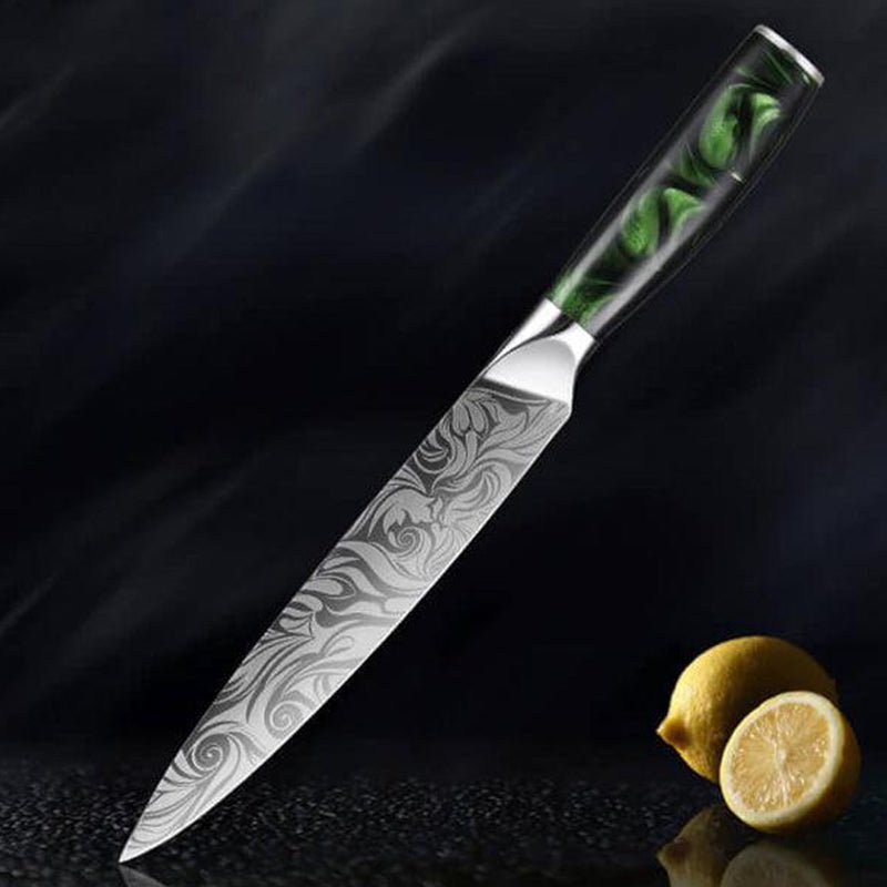 EMERALD SERIES DAMASCUS SEIKO CRAFTED JAPANESE CHEF'S KNIFE SET