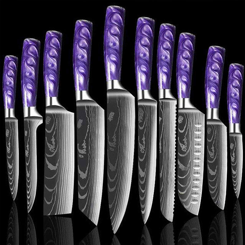 FORBIDDEN CITY SERIES DAMASCUS PATTERN  SEIKO CRAFTED JAPANESE CHEF'S KNIFE SET