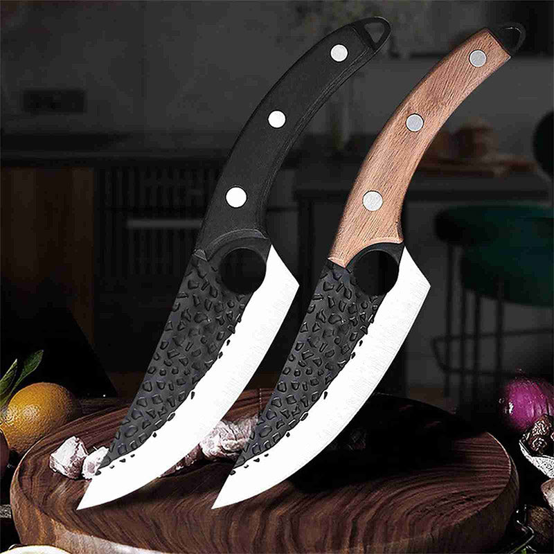 Teuchi Serbian Chef's Knife 1095 Forged High Carbon Steel Coco bola Handle  - Edge Import