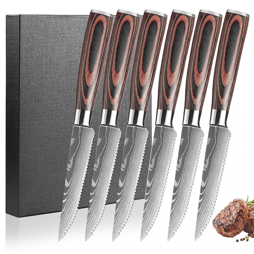 CLASSIC SERIES PREMIUM DAMASCUS PATTERN 10-PIECE JAPANESE KITCHEN KNIF –  Tezhu