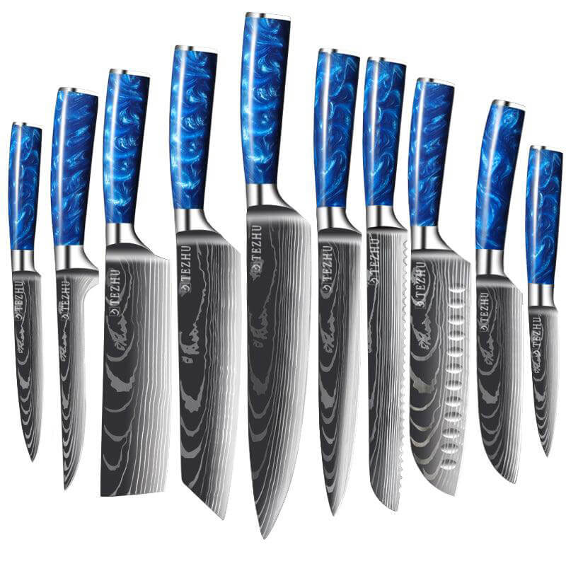 OCEAN SERIES DAMASCUS SEIKO CRAFTED JAPANESE CHEF KNIFE SET