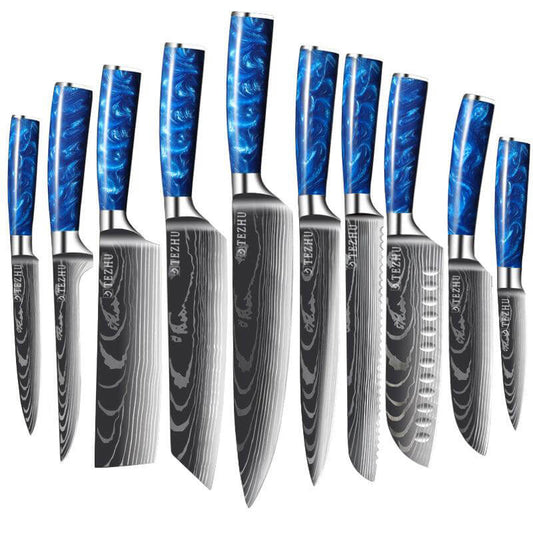 OCEAN SERIES DAMASCUS SEIKO CRAFTED JAPANESE CHEF'S KNIFE SET