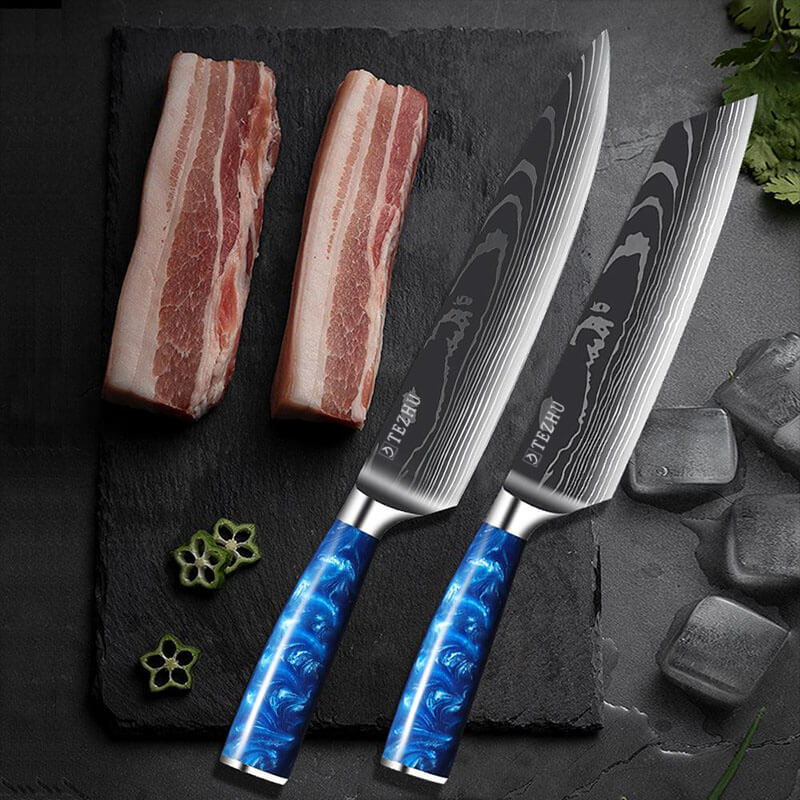 OCEAN SERIES DAMASCUS SEIKO CRAFTED JAPANESE CHEF KNIFE SET