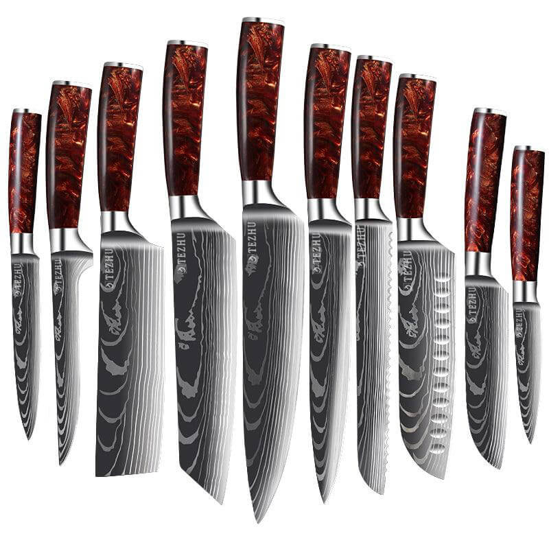 HOLY FIRE SERIES DAMASCUS SEIKO CRAFTED JAPANESE CHEF'S KNIFE SET